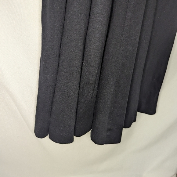 Vintage Expo Lace Trim Neckline Black Wool Blend Midi Dress Size 4 - Picture 3 of 10